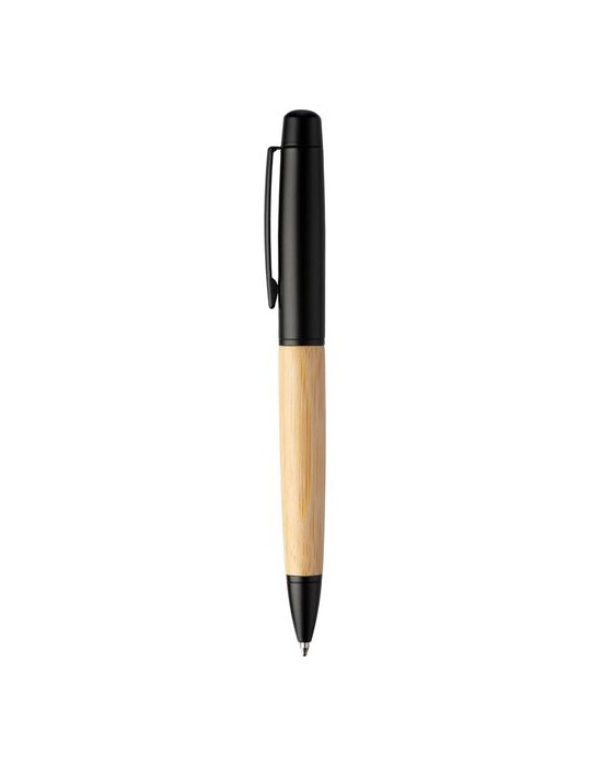 Stylo bille twist personnalisé en acier inoxydable et bambou Anke pas cher