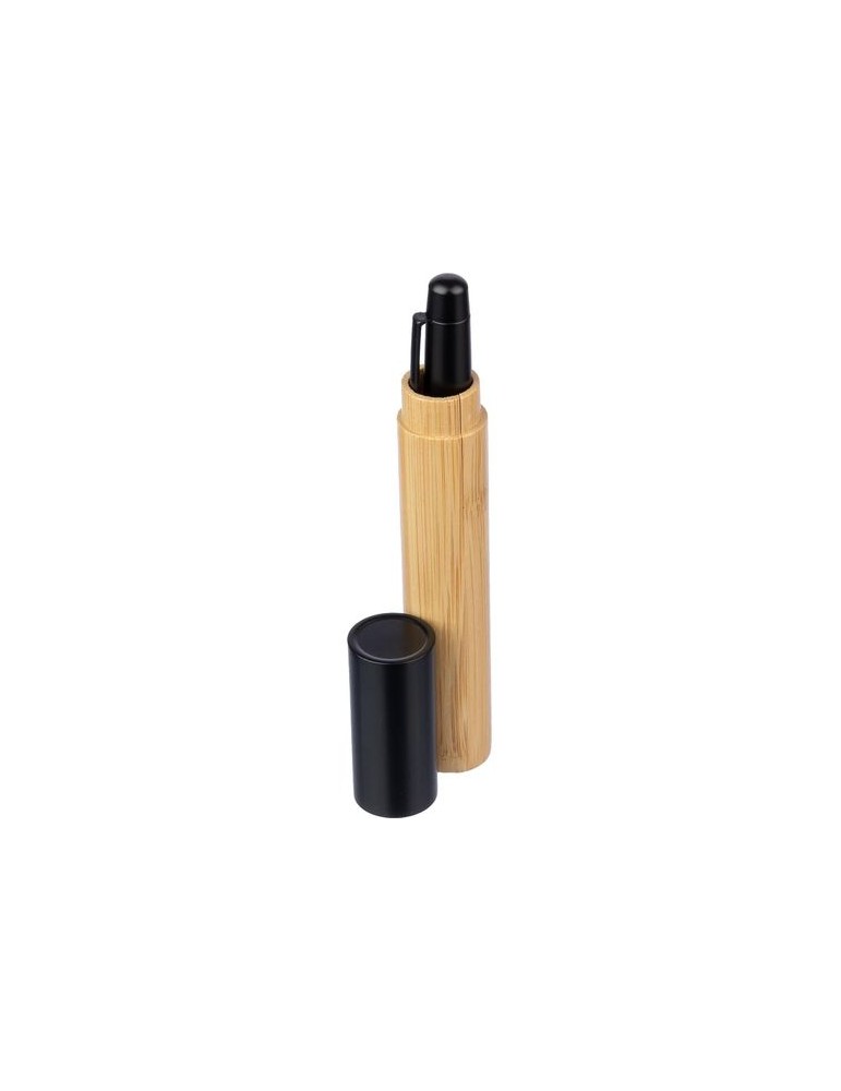 Stylo bille twist personnalisé en acier inoxydable et bambou Anke pas cher