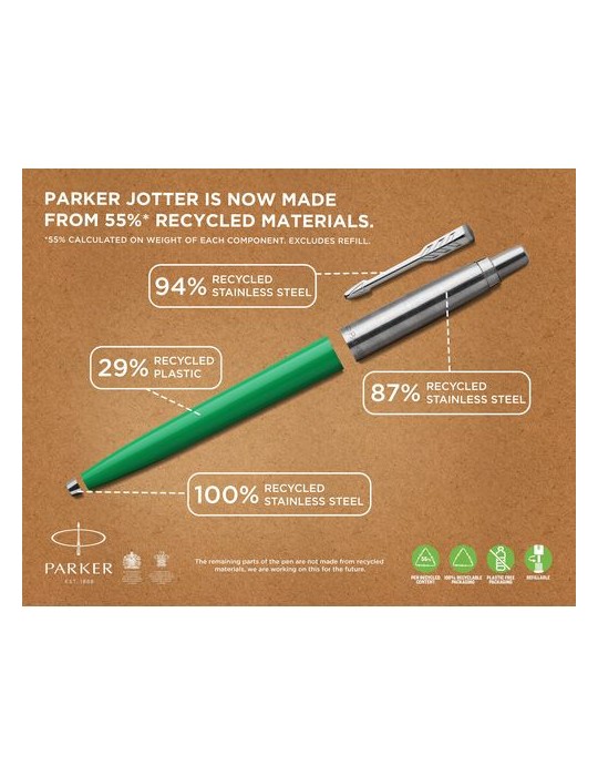Stylo Recyclé Élégant - Parker Jotter Éco-Responsabilité