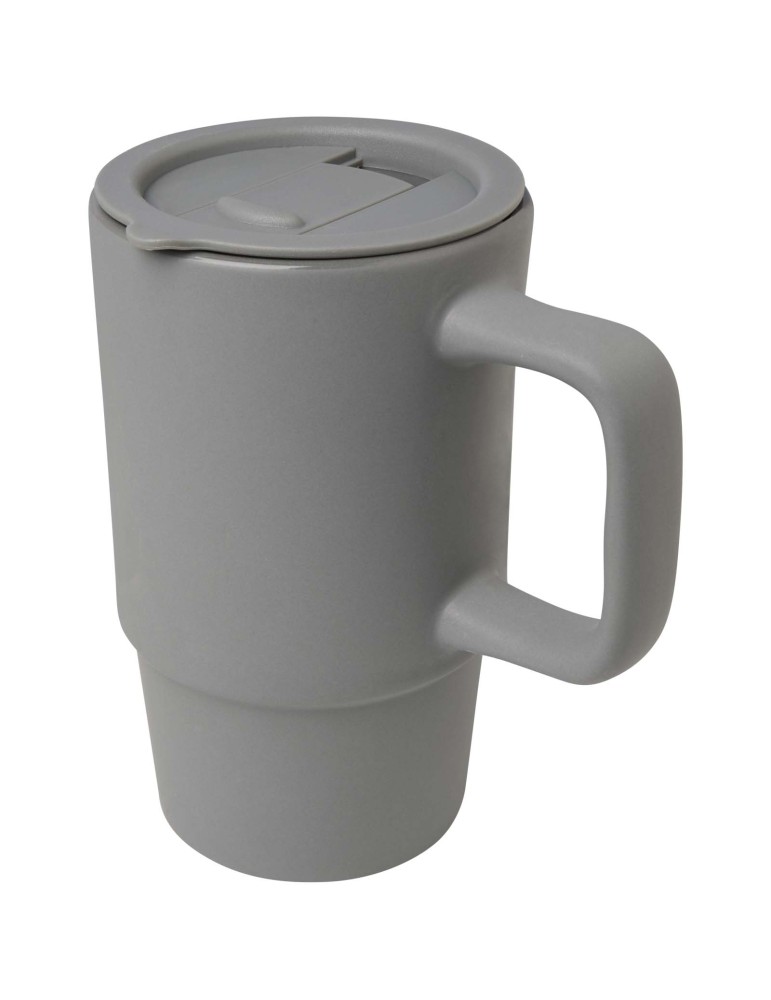 Mug Carter en céramique de 450 ml avec couvercle en plastique