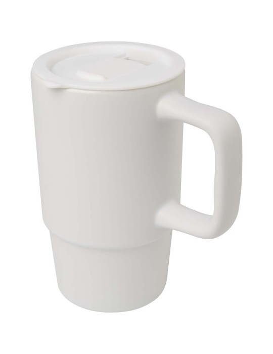 Mug Carter en céramique de 450 ml avec couvercle en plastique