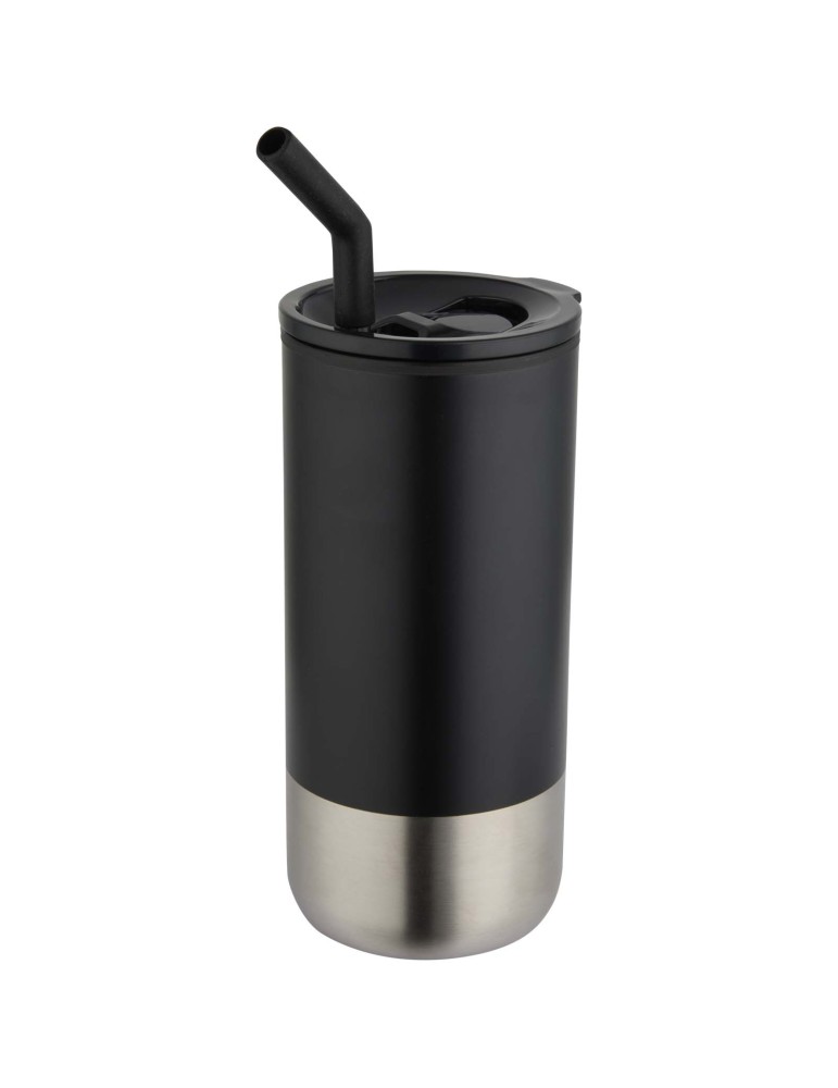 Gobelet isotherme Grayson 480 ml certifié RCS avec paille en silicone
