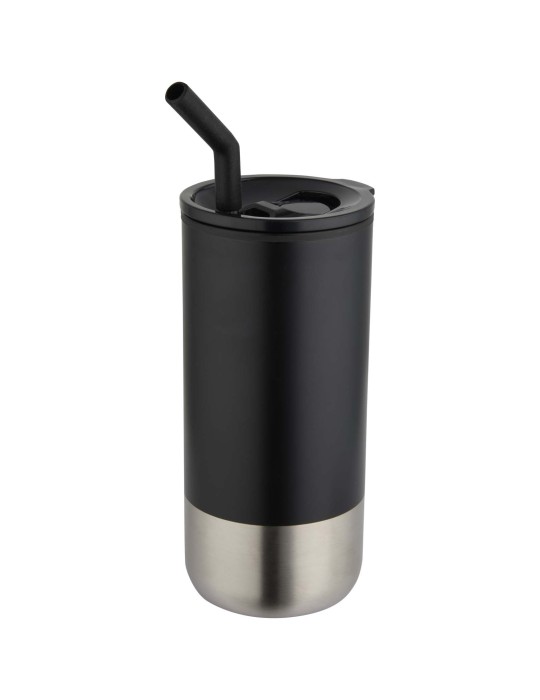 Gobelet isotherme Grayson 480 ml certifié RCS avec paille en silicone