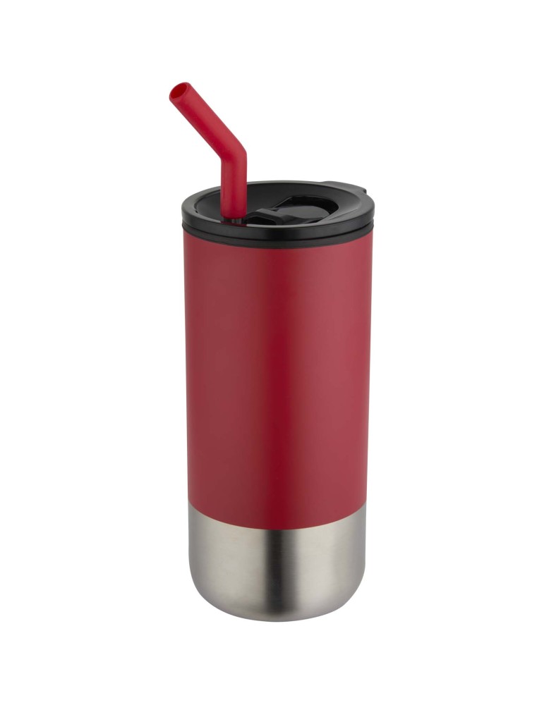 Gobelet isotherme Grayson 480 ml certifié RCS avec paille en silicone