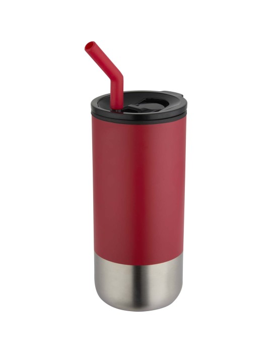 Gobelet isotherme Grayson 480 ml certifié RCS avec paille en silicone