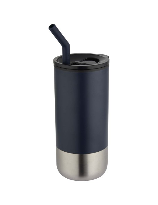 Gobelet isotherme Grayson 480 ml certifié RCS avec paille en silicone