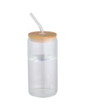 Pot en verre 500 ml avec paille cadeau client | Mirage