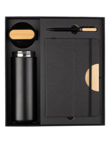 Coffret cadeau personnalisé : gourde, stylo et carnet - Kurt pas cher