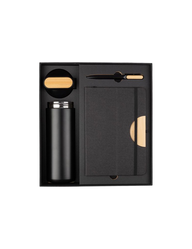 Coffret cadeau personnalisé : gourde, stylo et carnet - Kurt pas cher