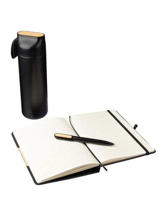 Coffret cadeau personnalisé : gourde, stylo et carnet - Kurt pas cher