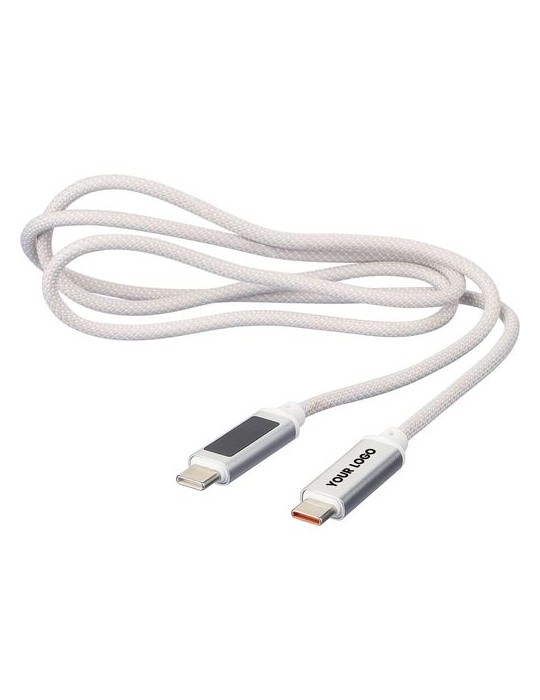 Câble de charge nylon 100W personnalisé Gerd | Objets Publicitaires