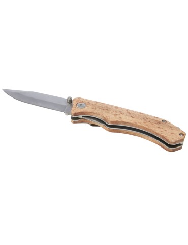 Couteau de poche en bois Dave avec clip de ceinture