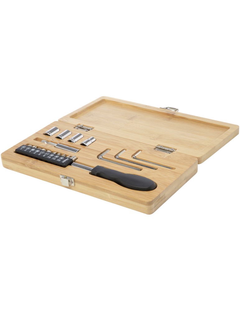 Ensemble d'outils Rivet 19 pièces en bambou/plastique recyclé
