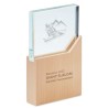 Plaque Trophée en Cristal Personnalisée Élégante ZEAL Matières : verre Couleurs : bois goodies publicitaire événementiel