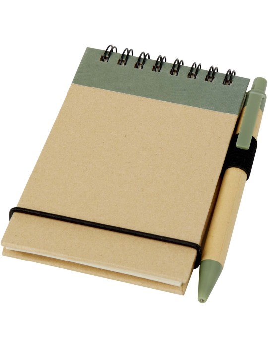 Bloc-notes recyclé format A7 avec stylo Zuse