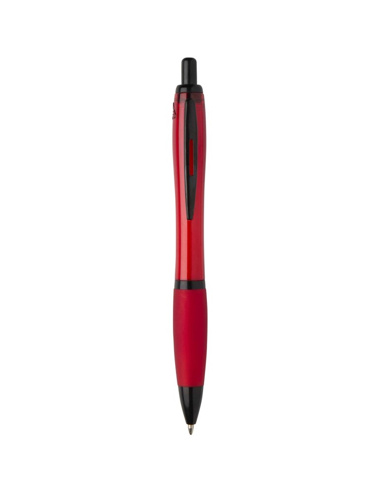 Stylo bille Nash en plastique recyclé avec garnitures noires (encre…