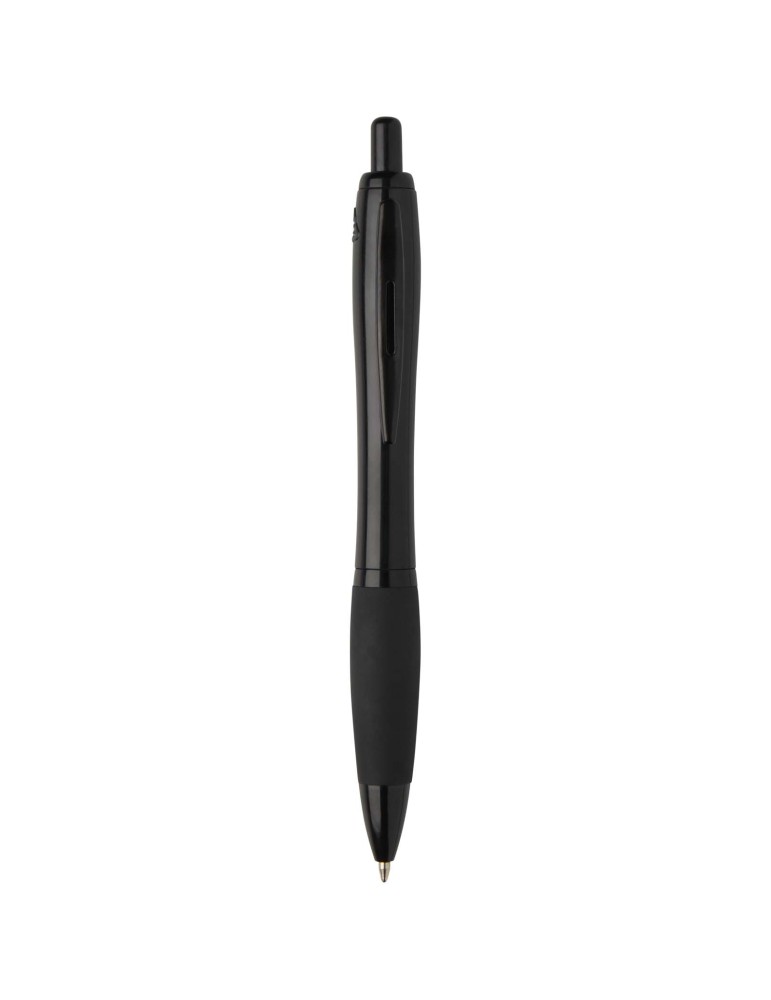 Stylo bille Nash en plastique recyclé avec garnitures noires (encre…