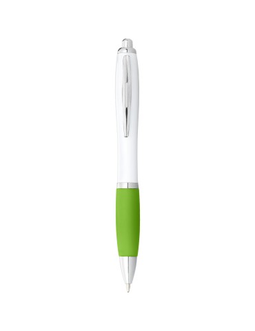 Stylo bille avec corps blanc et grip coloré Nash (encre noire)