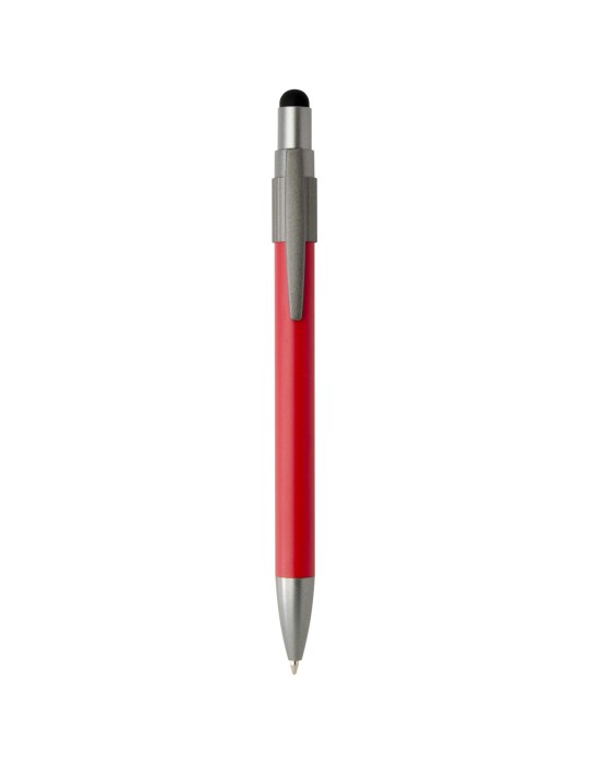 Stylo bille recyclé RCS avec stylet et toupie antistress (encre…