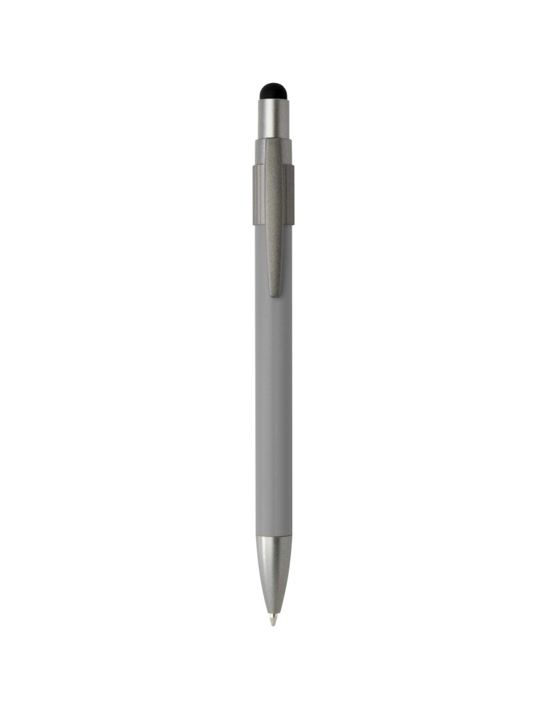 Stylo bille recyclé RCS avec stylet et toupie antistress (encre…