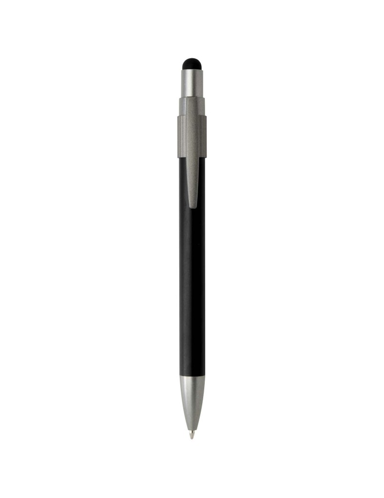 Stylo bille recyclé RCS avec stylet et toupie antistress (encre…