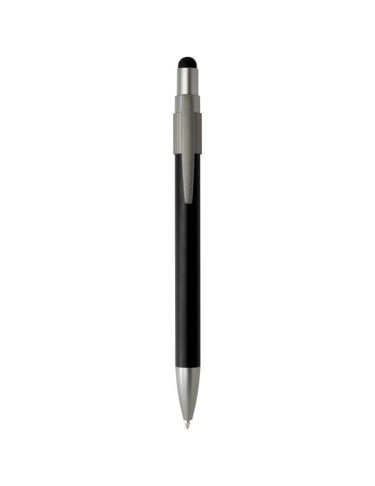 Stylo bille recyclé RCS avec stylet et toupie antistress (encre…