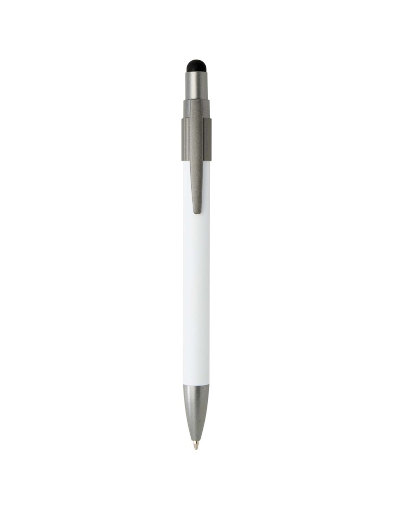 Stylo bille recyclé RCS avec stylet et toupie antistress (encre…