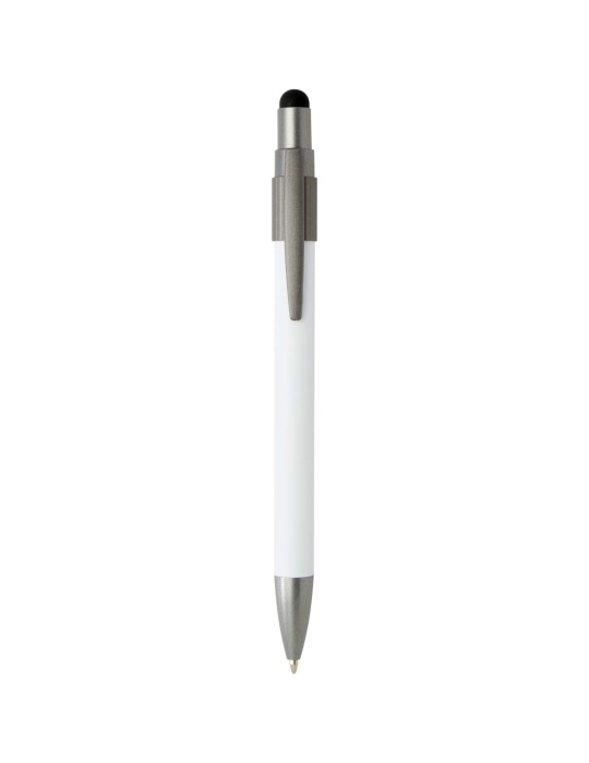 Stylo bille recyclé RCS avec stylet et toupie antistress (encre…