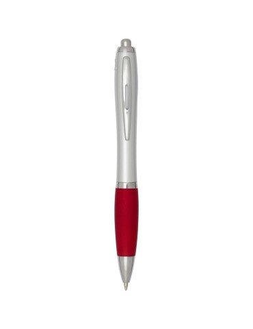Stylo bille RCS en plastique recyclé avec corps argenté et grip…