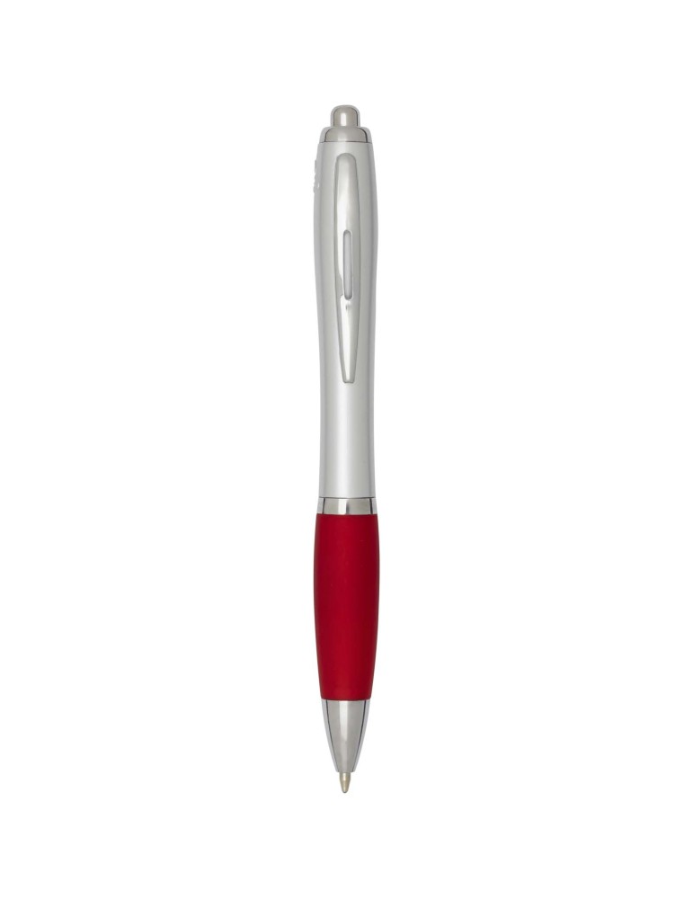 Stylo bille RCS en plastique recyclé avec corps argenté et grip…