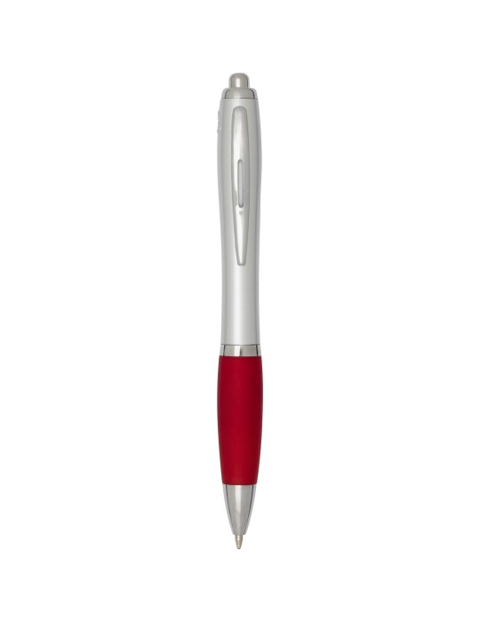 Stylo bille RCS en plastique recyclé avec corps argenté et grip…