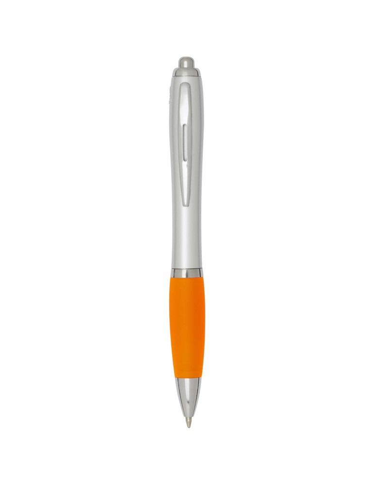 Stylo bille RCS en plastique recyclé avec corps argenté et grip…