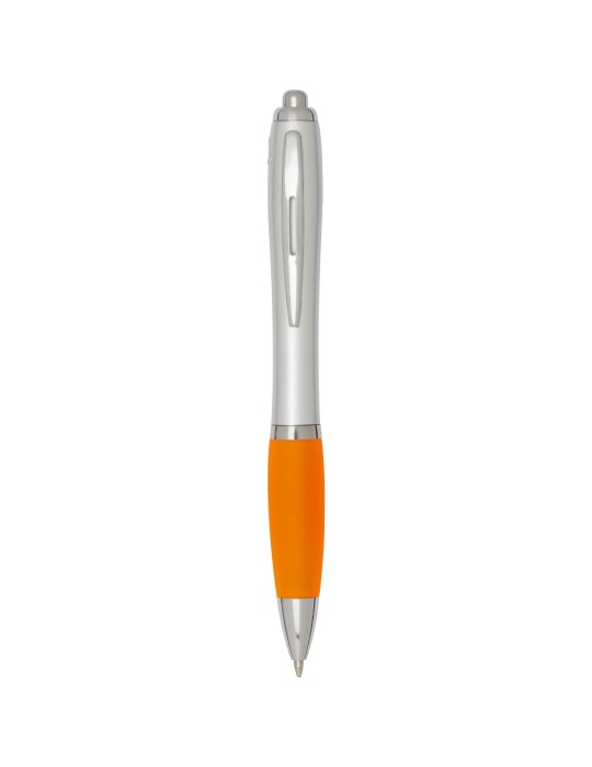 Stylo bille RCS en plastique recyclé avec corps argenté et grip…