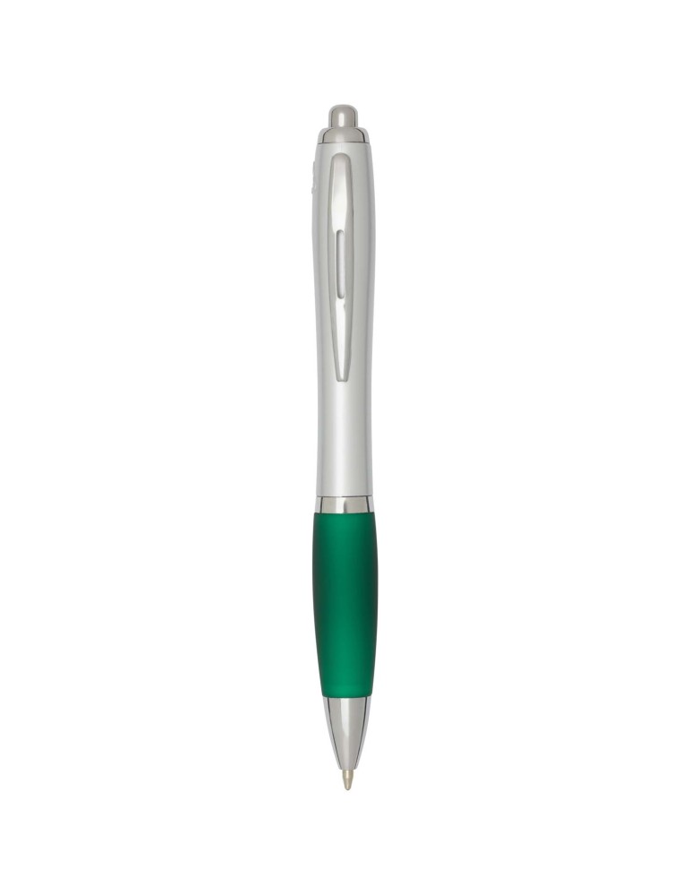 Stylo bille RCS en plastique recyclé avec corps argenté et grip…
