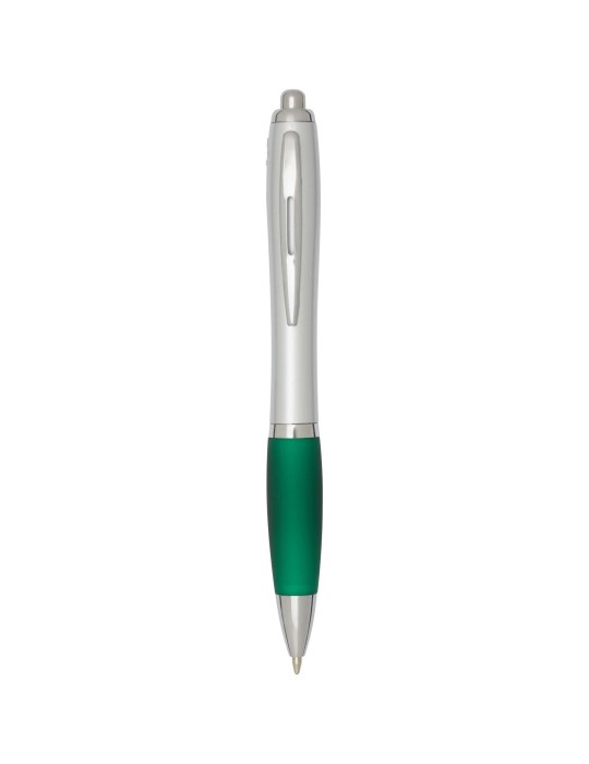 Stylo bille RCS en plastique recyclé avec corps argenté et grip…