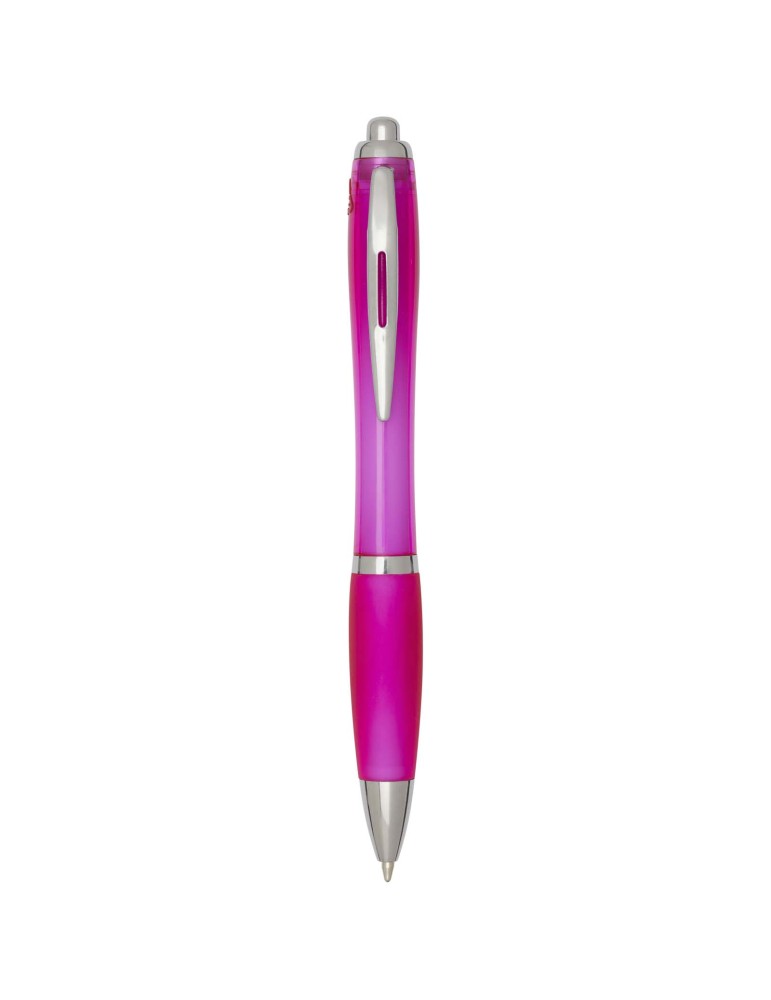 Stylo bille en plastique recyclé RCS avec corps et grip colorés…
