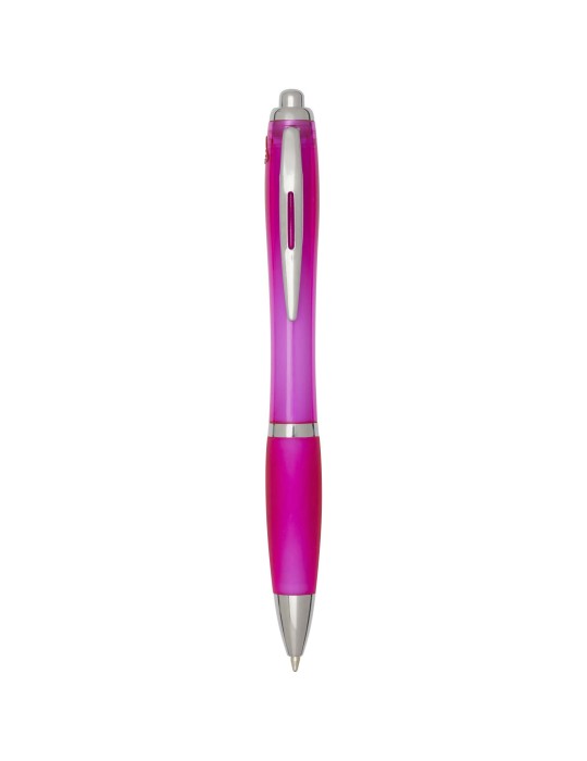 Stylo bille en plastique recyclé RCS avec corps et grip colorés…