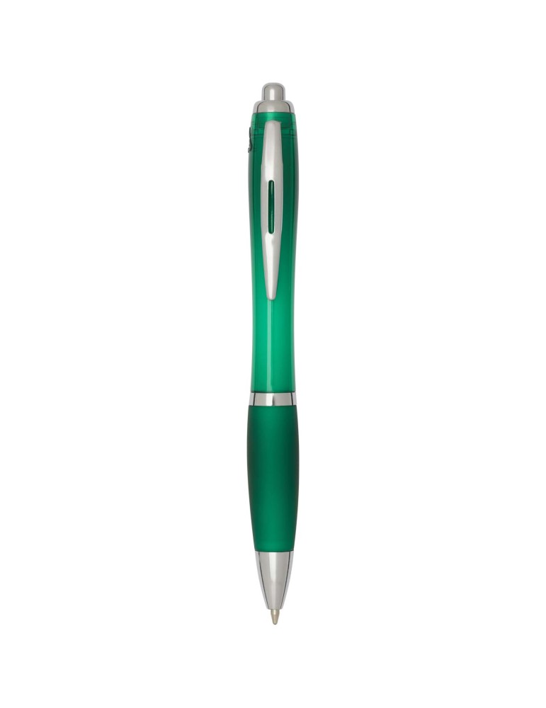 Stylo bille en plastique recyclé RCS avec corps et grip colorés…