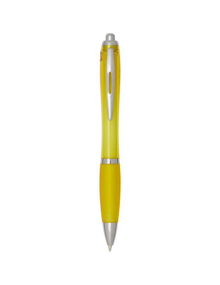 Stylo bille en plastique recyclé RCS avec corps et grip colorés…