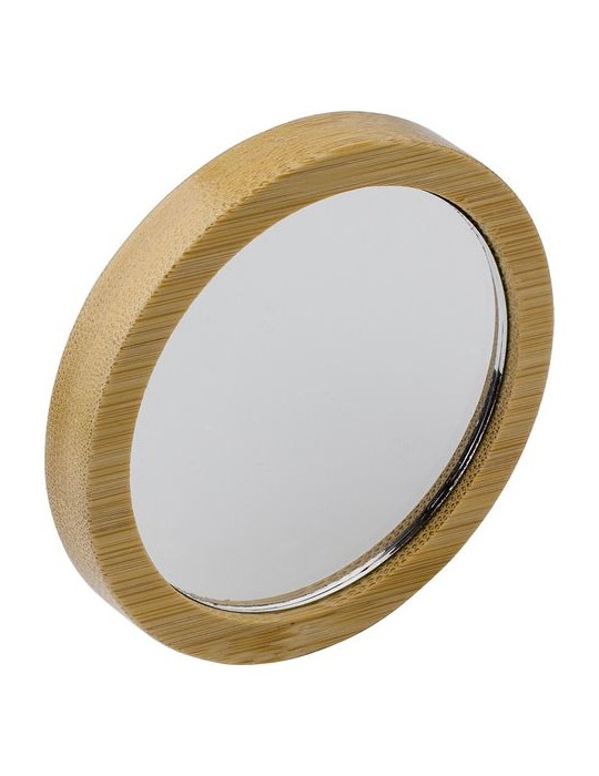 Miroir de poche en bambou - Élégance et praticité personnalisée pas cher