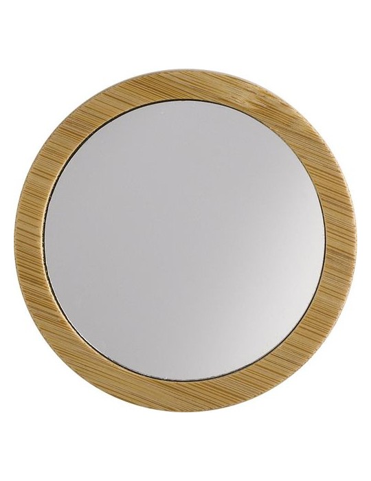 Miroir de poche en bambou - Élégance et praticité personnalisée pas cher