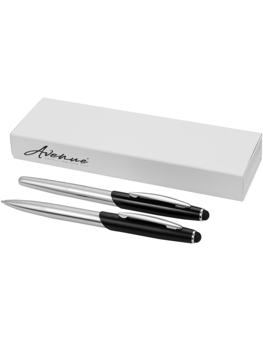 Kit avec Stylo bille stylet et stylo roller Geneva (encre bleue)