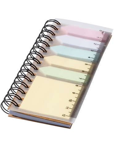 Bloc-notes à spirales avec mémos autocollants colorés Spinner