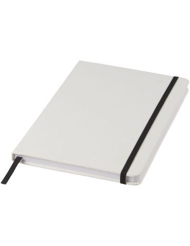 Carnet de notes blanc A5 Spectrum avec élastique de couleur