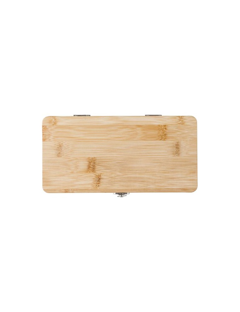 Boîte à Outils en Bambou Personnalisée - 27 Pièces, Idée Cadeau