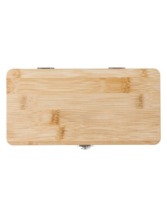 Boîte à Outils en Bambou Personnalisée - 27 Pièces, Idée Cadeau