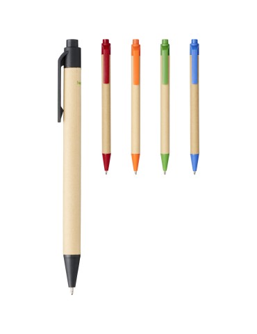 Stylo bille en carton recyclé et plastique de maïs Berk (encre noire)