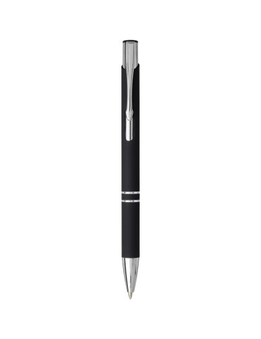 Stylo bille rétractable doux au toucher Moneta (encre noire)