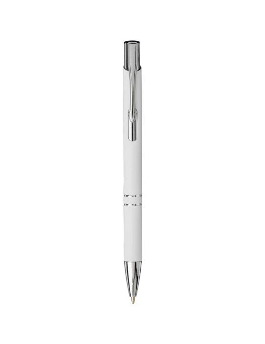 Stylo bille rétractable doux au toucher Moneta (encre noire)
