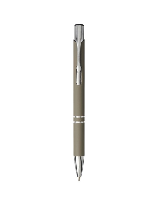 Stylo bille rétractable doux au toucher Moneta (encre noire)
